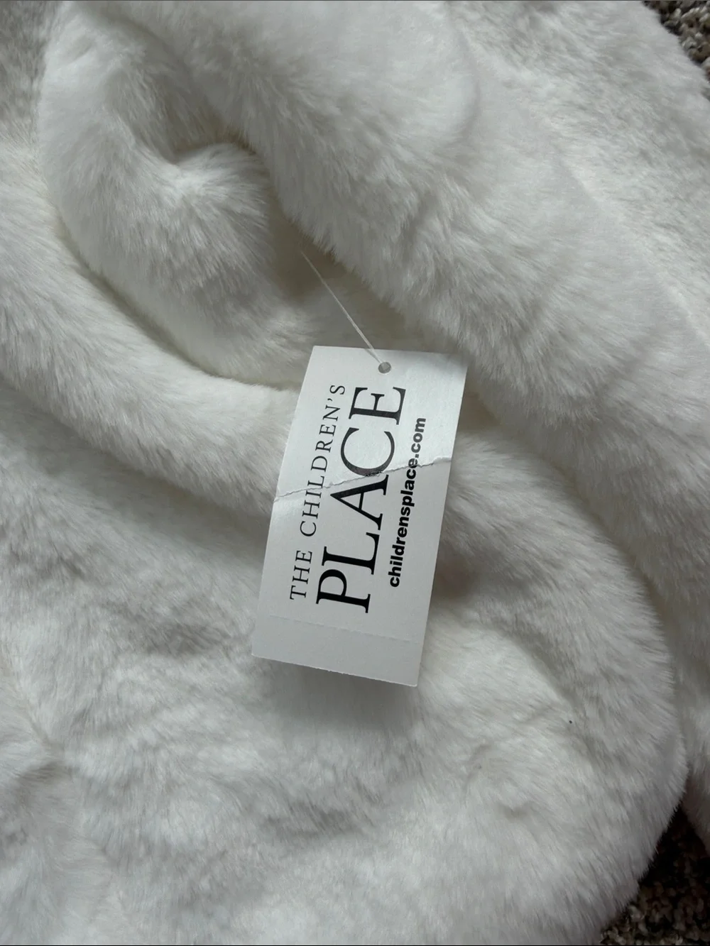 NWT Children's Place girls White Faux Fur Jacket Coat 5T